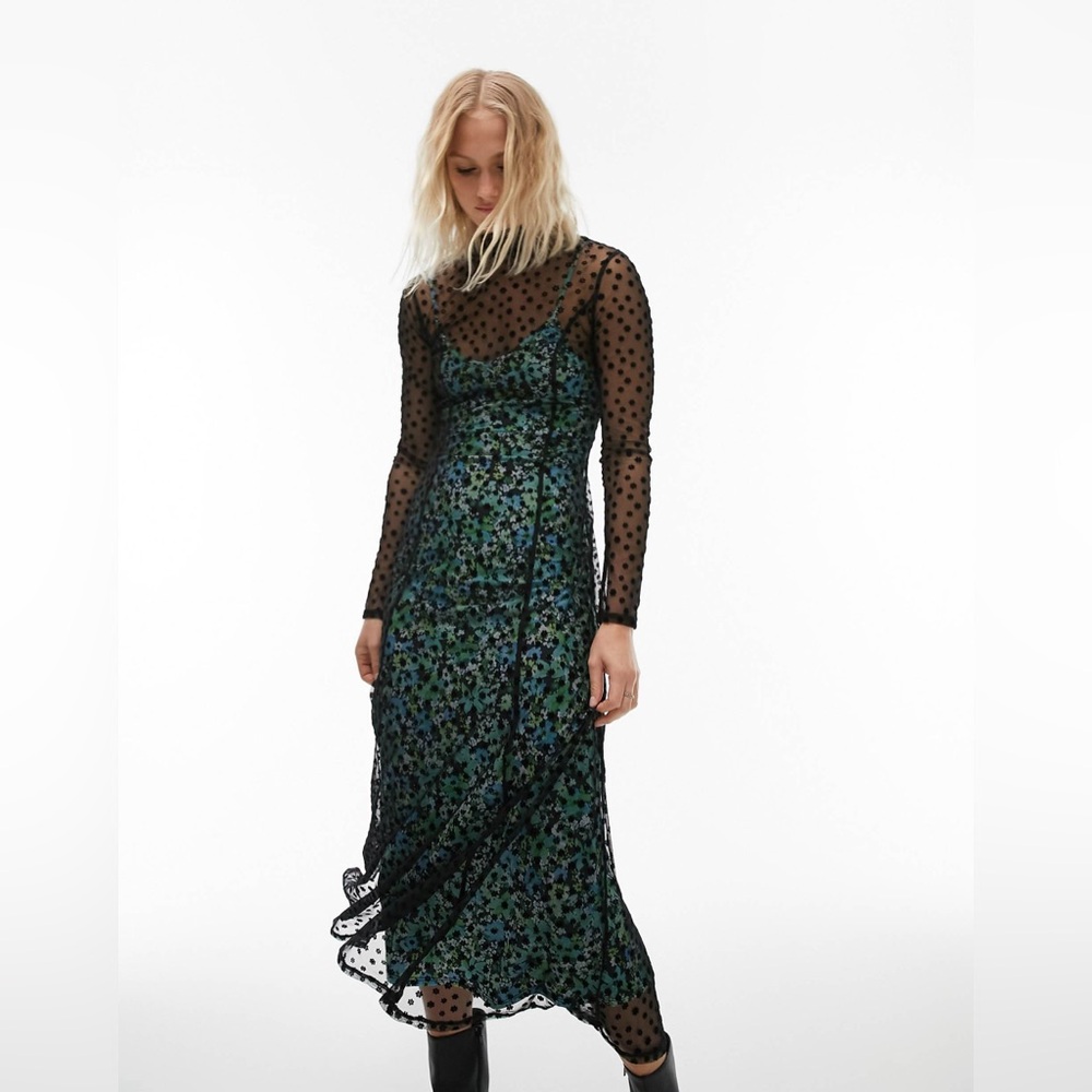 Elegant Black and Green Women's Dress